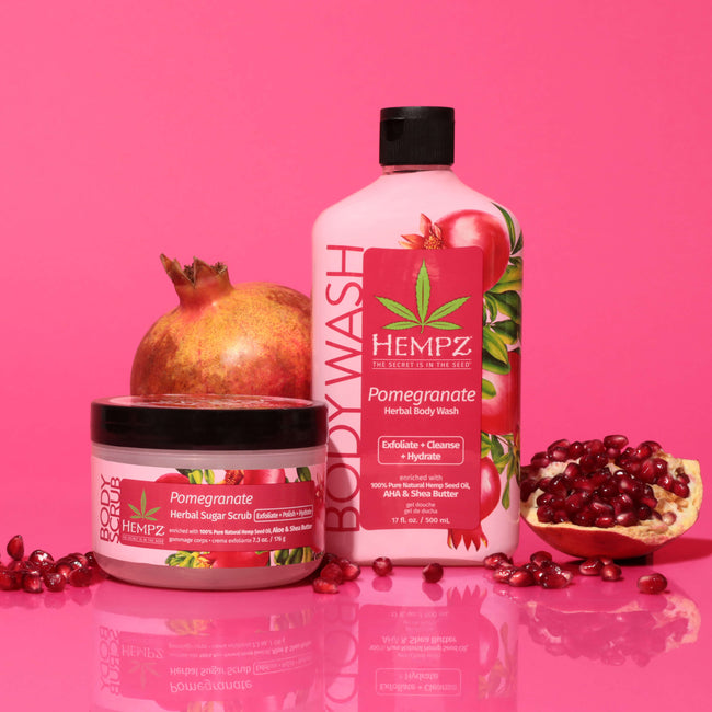Hempz Pomegranate Body Wash & Sugar Scrub with Pomegranates